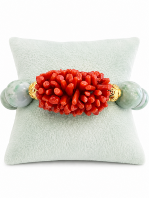 Bracelet en JADE et CORAIL