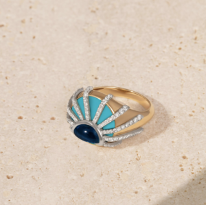 BAGUE SOLEIL LEVANT SERTIE