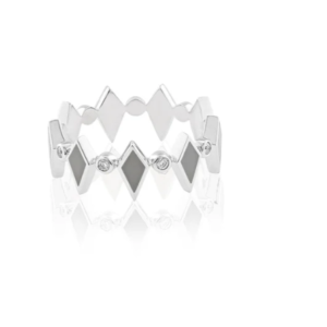 bague mosaïque noir or blanc