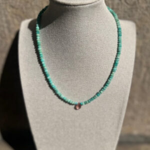 collier amazonite pierre de lune rose claire