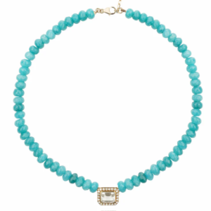 collier molly perles amazonite et or - cristal