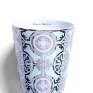 bougie au vin rosé précieuse rechargeable - motif castau vert