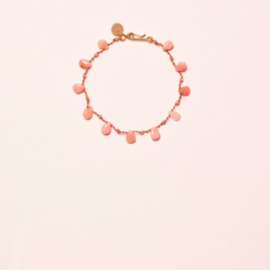 bracelet 'rosemead' drops & beads - opale rose