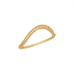 bague simple wave & diamants