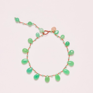 bracelet de cheville 'evergreen' - chrysoprase