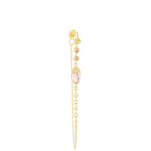 boucles d'oreille chaîne tourmaline rose pâle