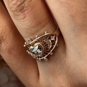 bague grey diamond heart