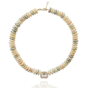 collier molly perles de coquillages plates et argent