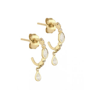 boucles d'oreille diamants et cerceau pendantif
