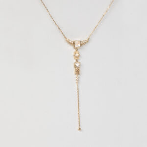 Collier totem lariat en pierre de lune et diamants