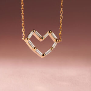 collier coeur big en diamants et or 18k blanc