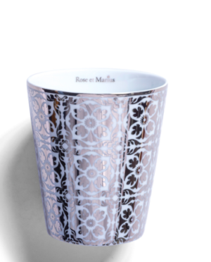 bougie de cézanne précieuse rechargeable - motif cabanoun platine
