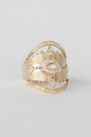 Bague oeil marquise diamants