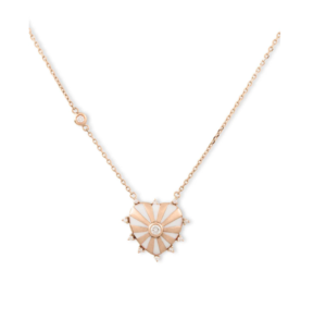 Collier Mila Coeur avec Diamants, Émail Blanc