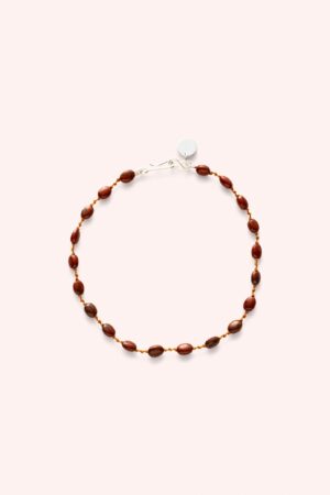 Bracelet de cheville 'Valley' Jaspe Rouge