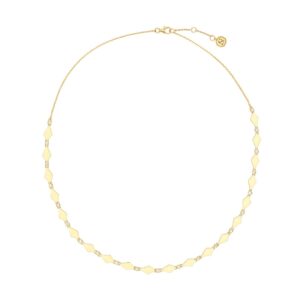 COLLIER MOSAÏQUE SABLÉ - OR JAUNE ET ÉMAIL BLANC