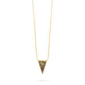 Collier pendentif Triangle – Jaspe dalmatien