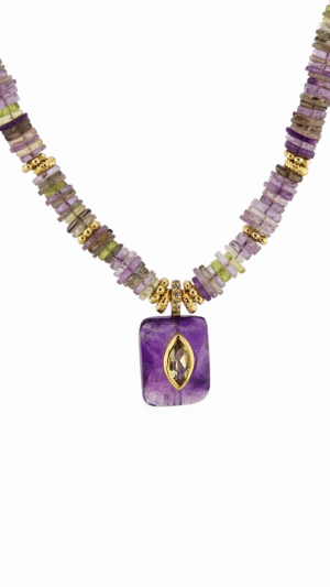 Collier Porte Bohneur Améthyste