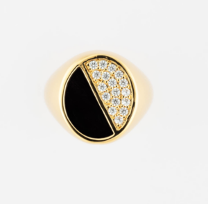 Bague Halo Onyx