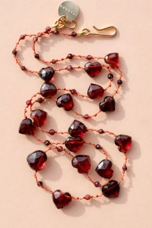 Collier Elston Love Grenat Coeur