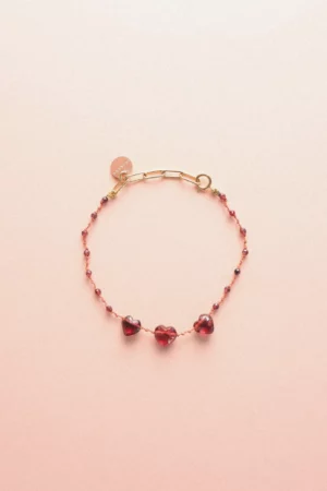 Bracelet Elston Love Grenat Coeur