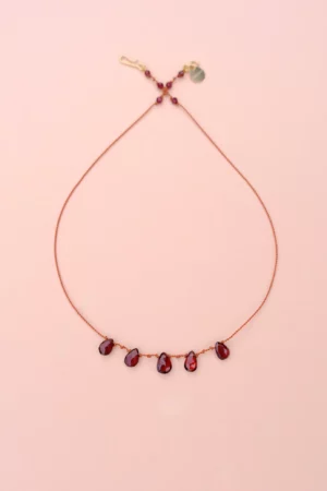 Collier '5 gouttes' Grenat