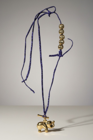 Collier cordon Liberty éléphant & Lucky