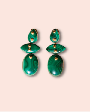 Boucles d'oreilles AVALON MALACHITE