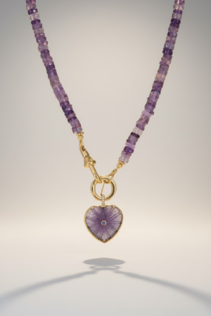 Collier Coeur Améthyste