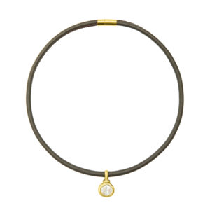 Choker en cuir et zircon