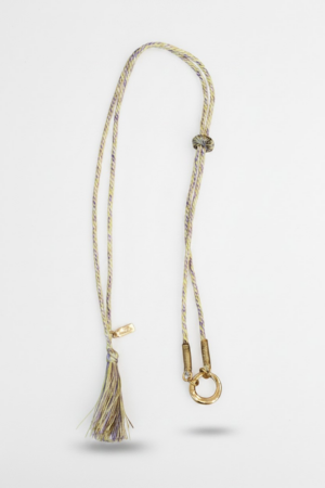 Collier Cordon Pompon Lilas
