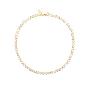 Collier tennis cœurs – doré