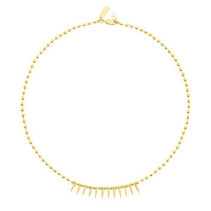 Collier zircon avec pendentif pointes dorées