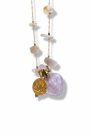 Collier flacon AGATE SAKURA,AGATE D'INDE