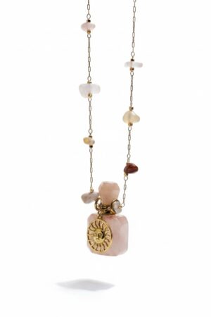 Collier flacon TOURMALINE,AGATE D'INDE