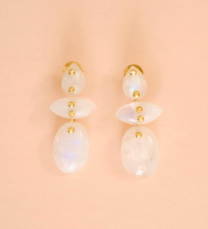 Boucles d'oreilles AVALON - PIERRE DE LUNE BLANCHE