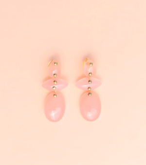 Boucles d'oreilles AVALON - CALCEDOINE ROSE