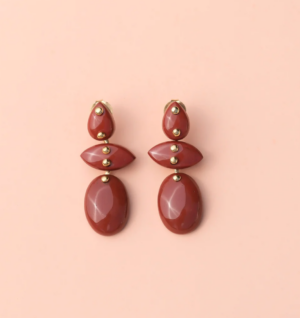 Boucles d'oreilles AVALON - JASPE ROUGE