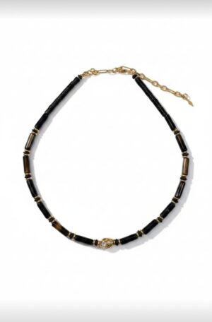 Collier DIEGO TUBES - AGATE NOIR