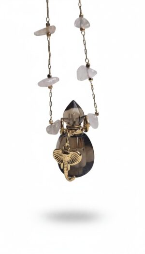 Collier  flacon en QUARTZ , AGATE SAKURA