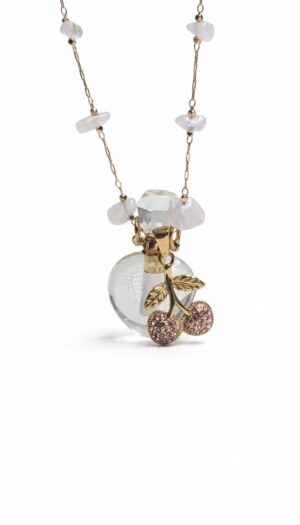 Collier Flacon,QUARTZ ROSE