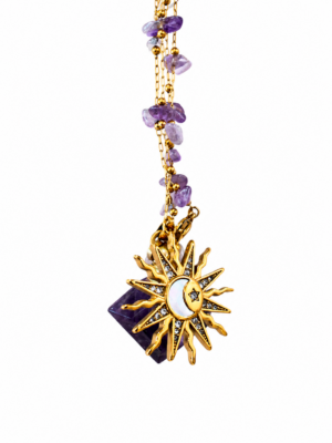 Collier flacon en AMETHYSTE