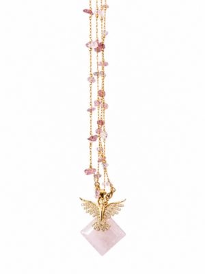 Collier en QUARTZ ROSE