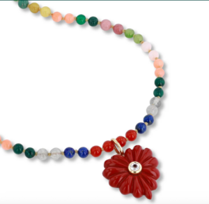 Collier LOVE Agate rouge