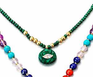 Collier OVAL Malachite