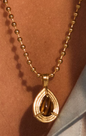Collier POIRE oeil de tigre