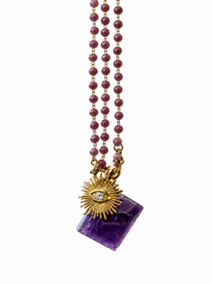 Collier flacon en AMETHYSTE